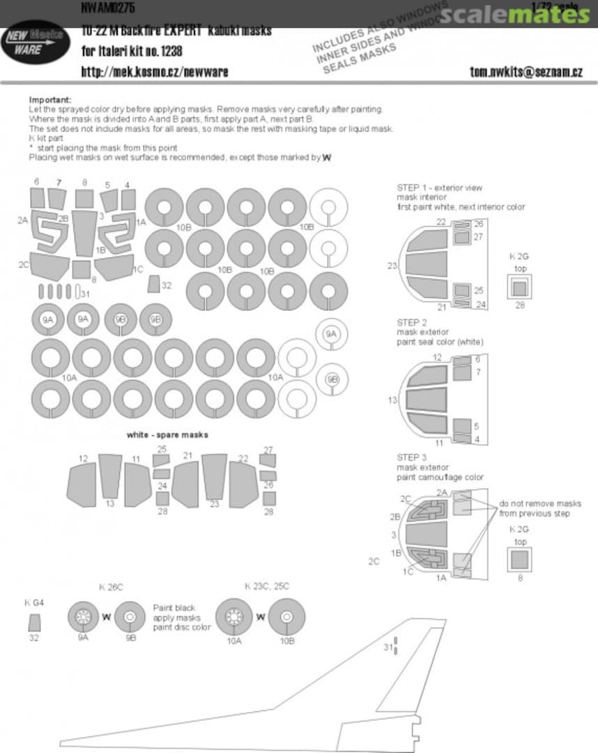 Boxart Tu-22M Backfire EXPERT kabuki masks NWAM0275 New Ware