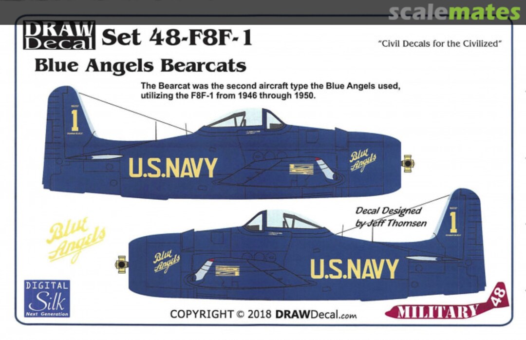 Boxart Blue Angels Bearcats 48-F8F-1 Draw Decal