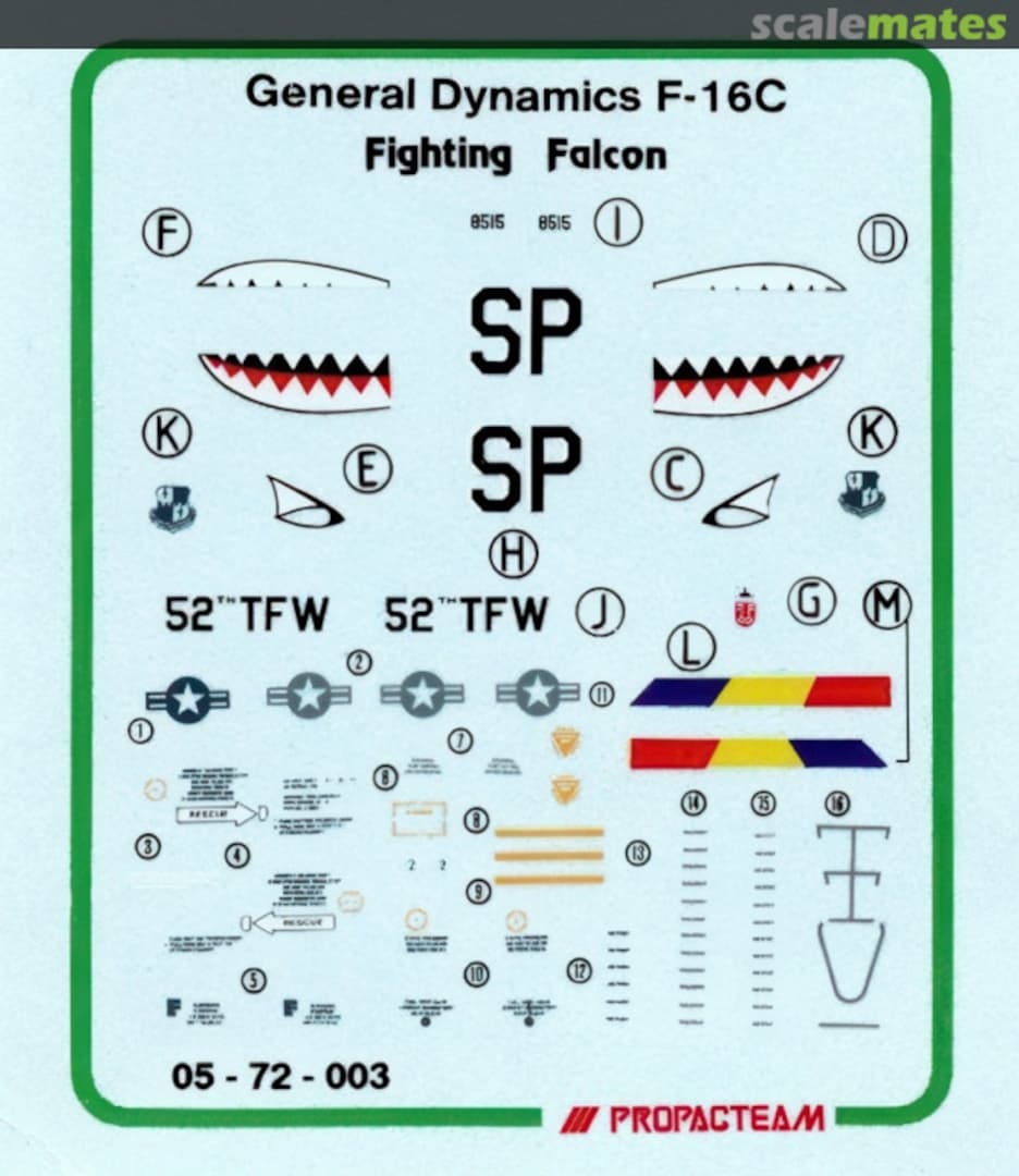 Boxart F-16 C "Fighting Falcon" 05-72-003 Propagteam