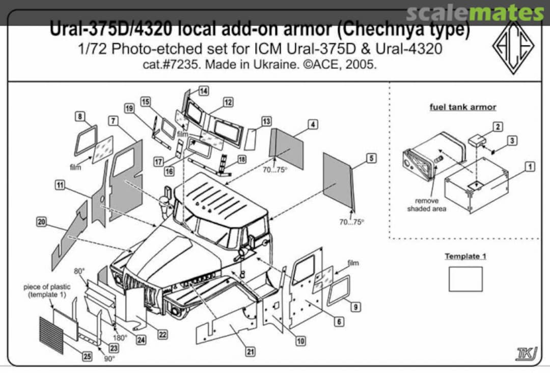 Boxart Add-on Armor for Ural 375D/4320 (Chechen War) 7235 ACE