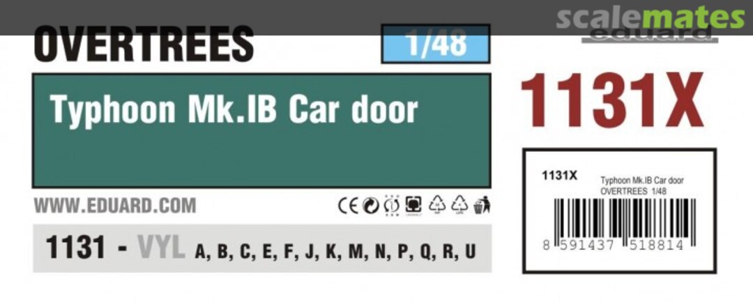 Boxart Typhoon Mk. Ib Car Door 1131X Eduard