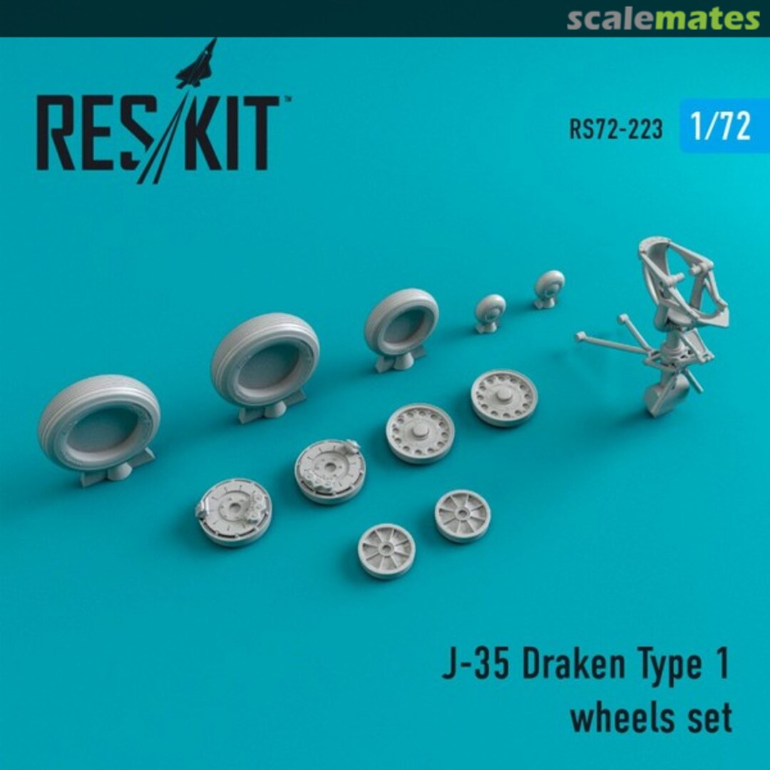 Boxart J-35 Draken wheels set (Type 1) RS72-0223 ResKit