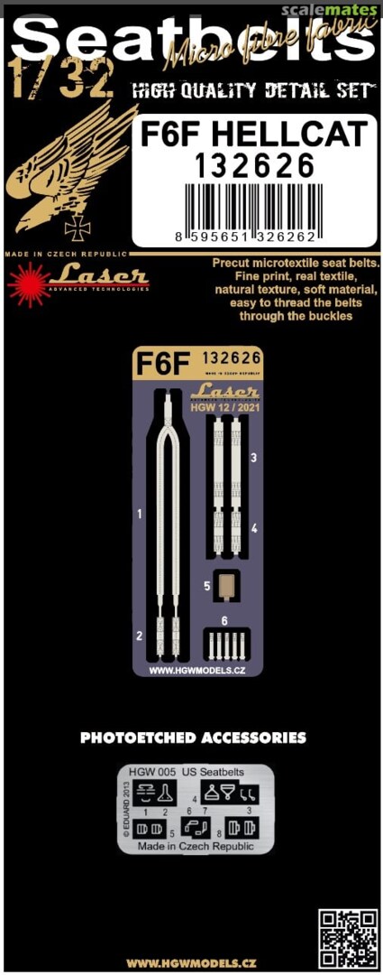 Boxart F6F Hellcat Seatbelts 132626 HGW Models