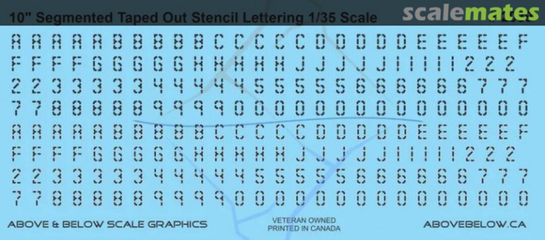 Boxart Segmented Tape-Out Stencil Lettering 2039 Above & Below Graphics