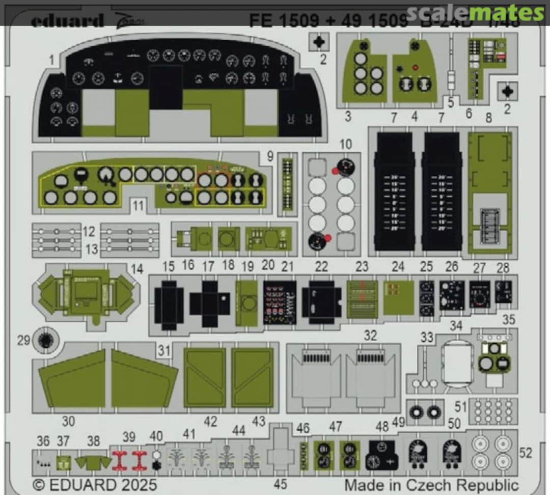 Boxart B-24D instrument panel FE1509 Eduard