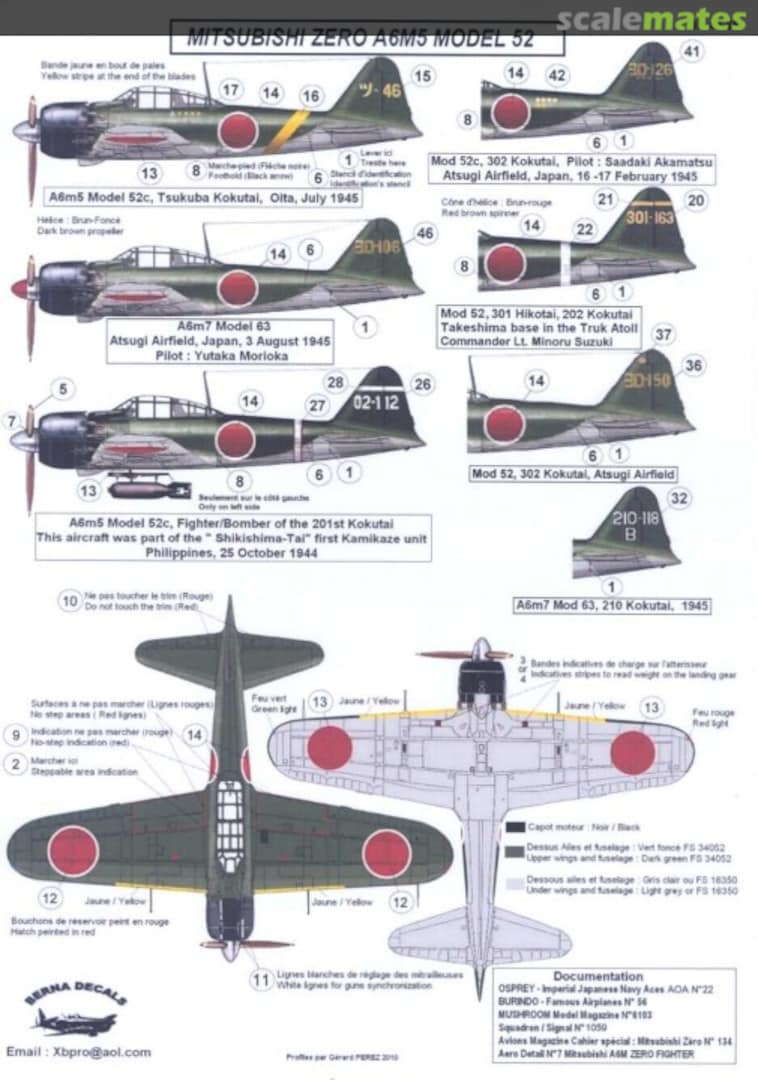 Boxart Mitsubishi A6M Zero 5/7 - World War Two BD 48-66 Berna Decals