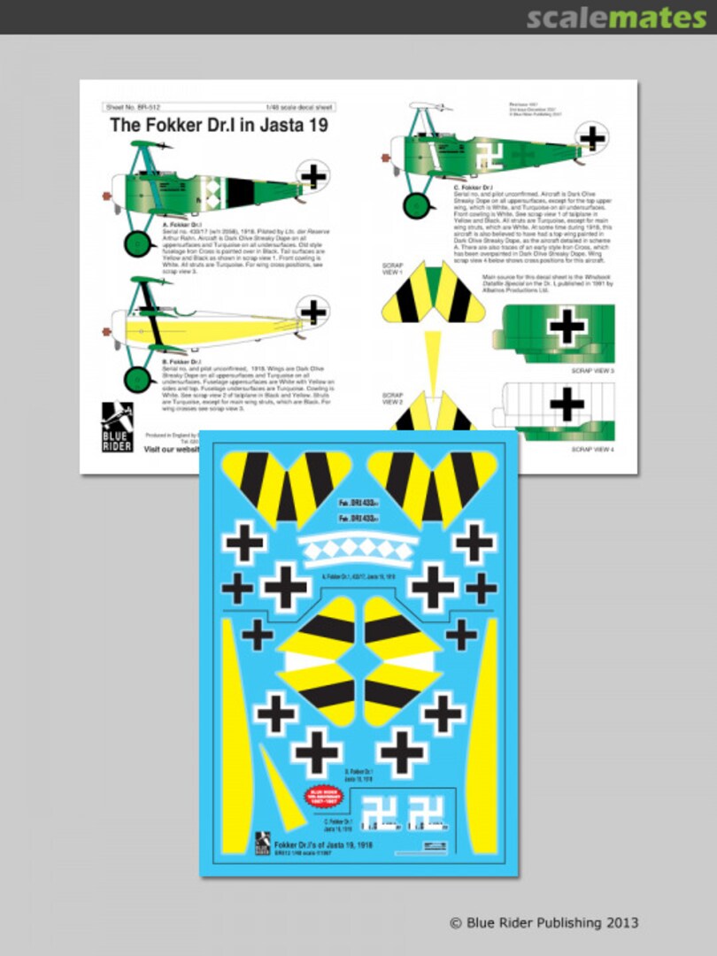 Boxart The Fokker Dr.I in Jasta 19 BR512 Blue Rider