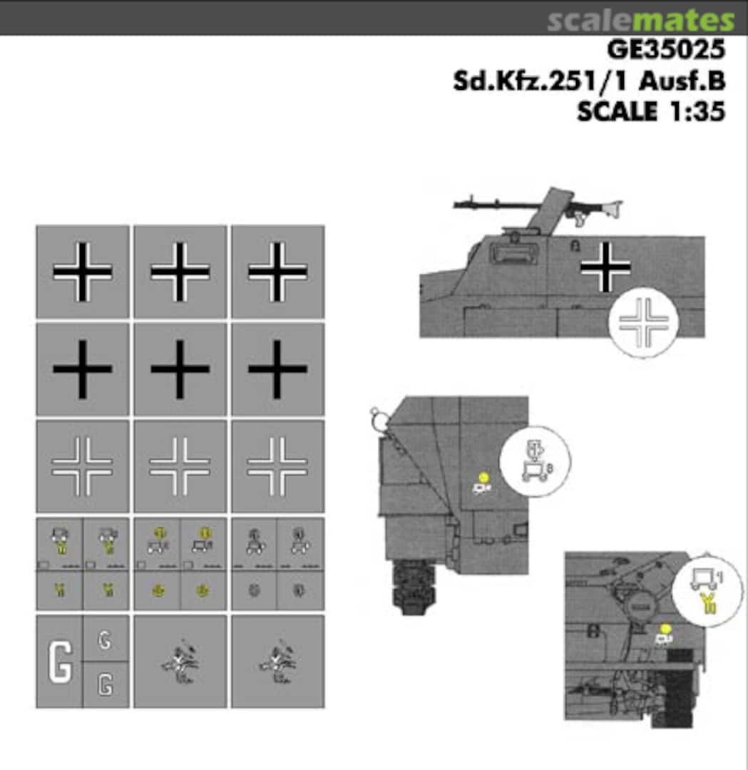 Boxart Mask for Sd.Kfz.251/1 ausf.B GE35025 Hobby Plus