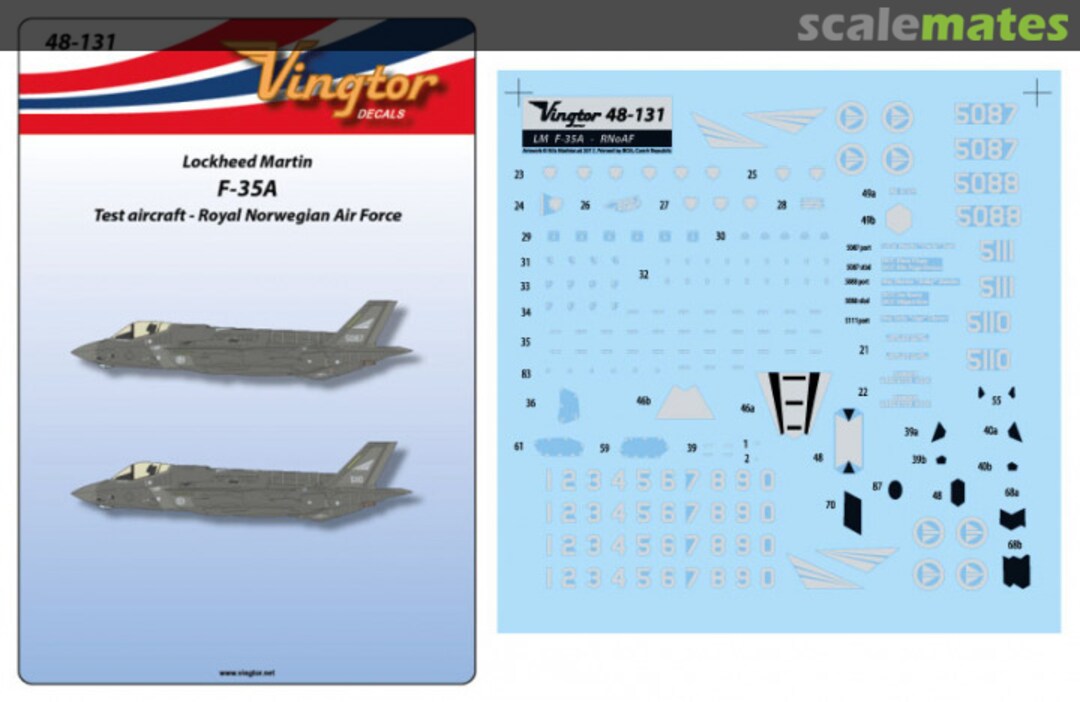 Boxart Lockheed-Martin F-35A - RNoAF 48-131 Vingtor Decals