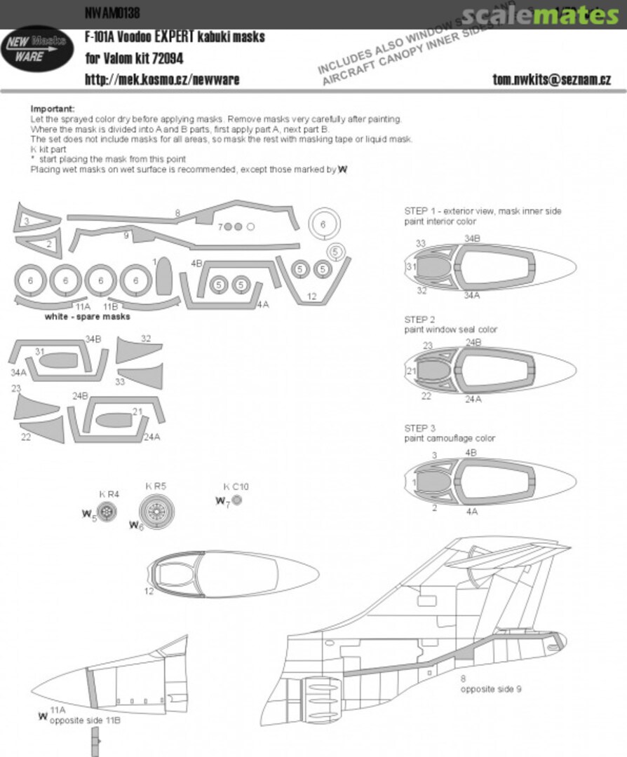 Boxart Mask McDonnell F-101A Voodoo EXPERT NWAM138 New Ware