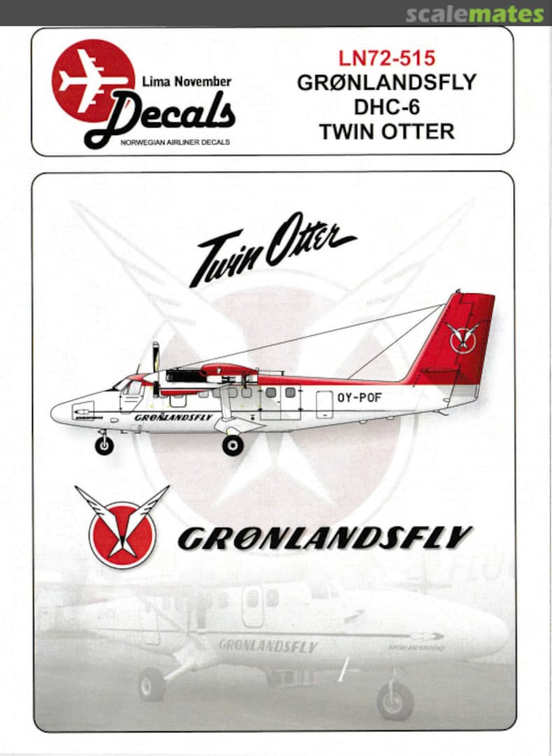 Boxart Grønlandsfly DHC-6 Twin Otter LN72-515 Lima November Decals