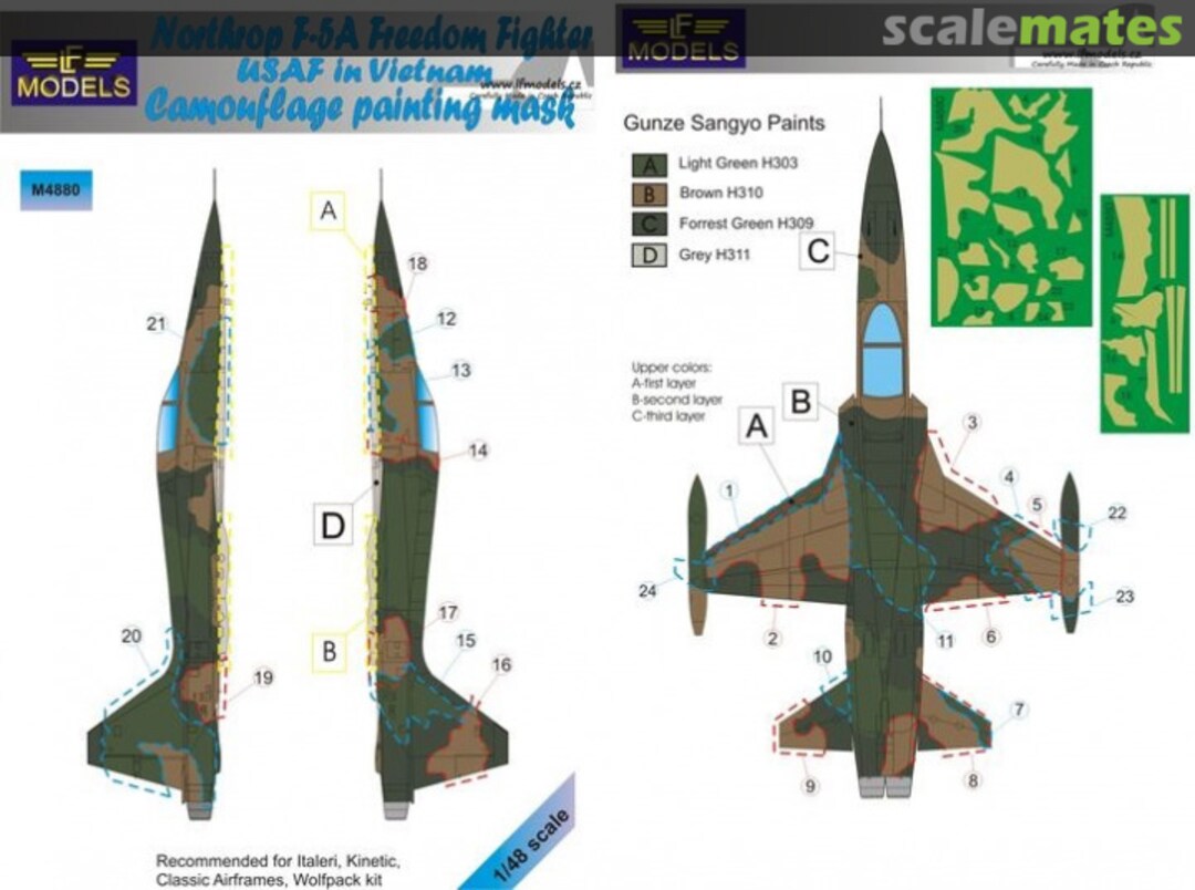 Boxart Northrop F-5A Freedom Fighter USAF in Vietnam M4880 LF Models