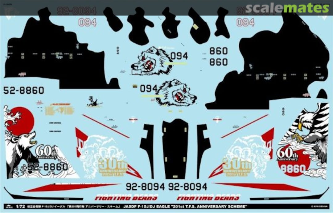 Boxart JASDF F-15J/DJ Eagle 201st T.F.S. Anniversary Scheme A-72101 MYK Design