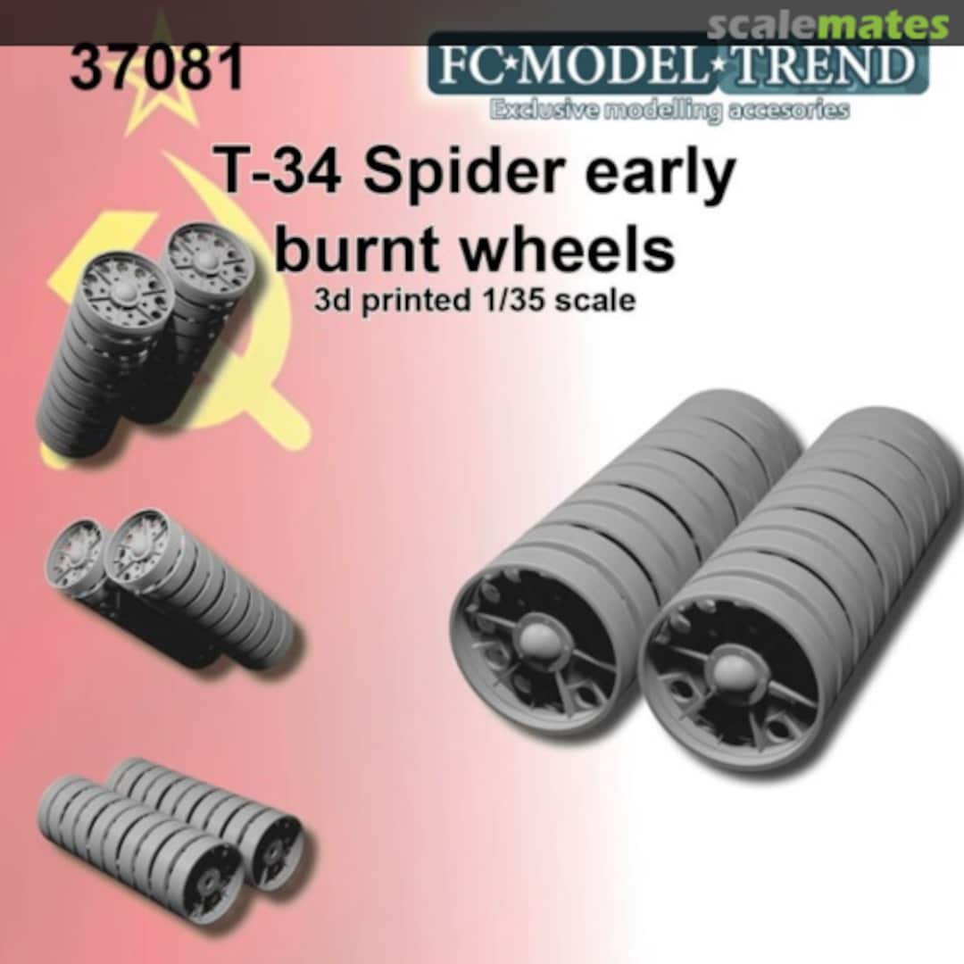 Boxart T-34 Early spider burnt wheels 37081 FC Model Trend