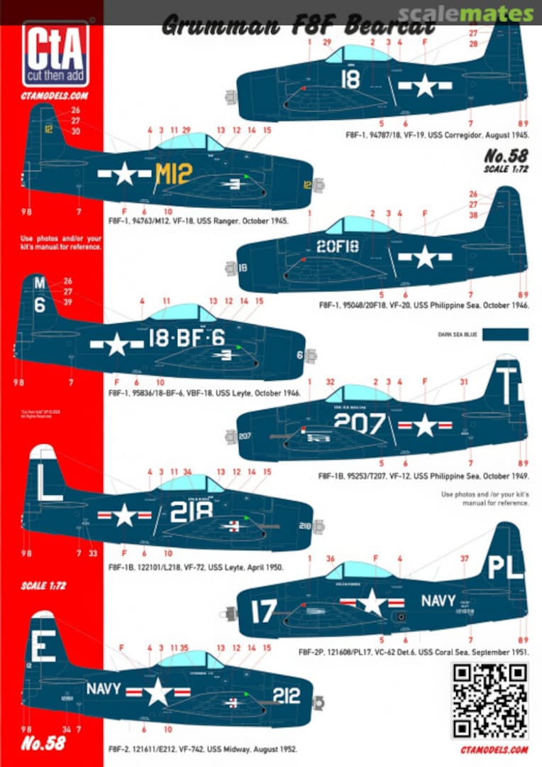 Boxart Grumman F8F Bearcat CTA-058 CtA Models