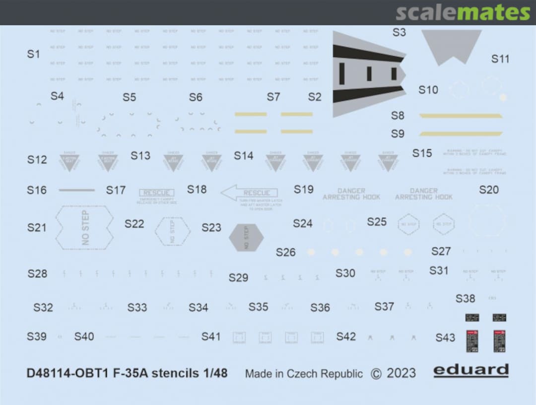 Boxart F-35A stencils D48114 Eduard