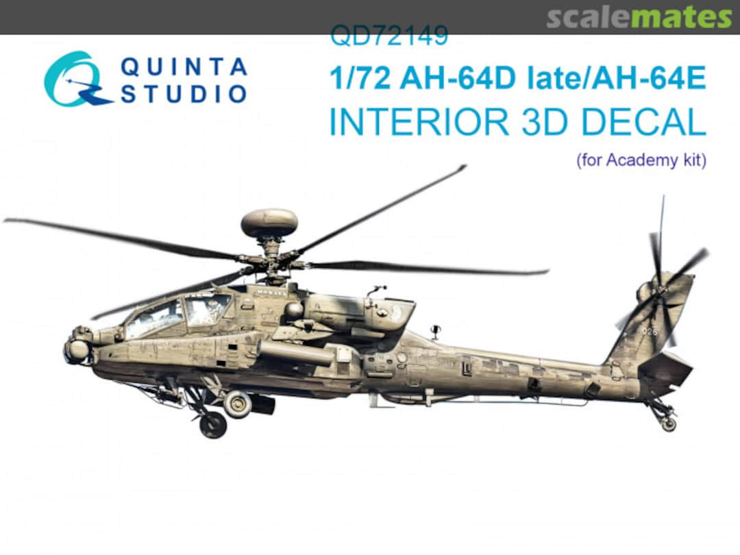 Boxart AH-64D late/AH-64E interior 3D decals QD72149 Quinta Studio