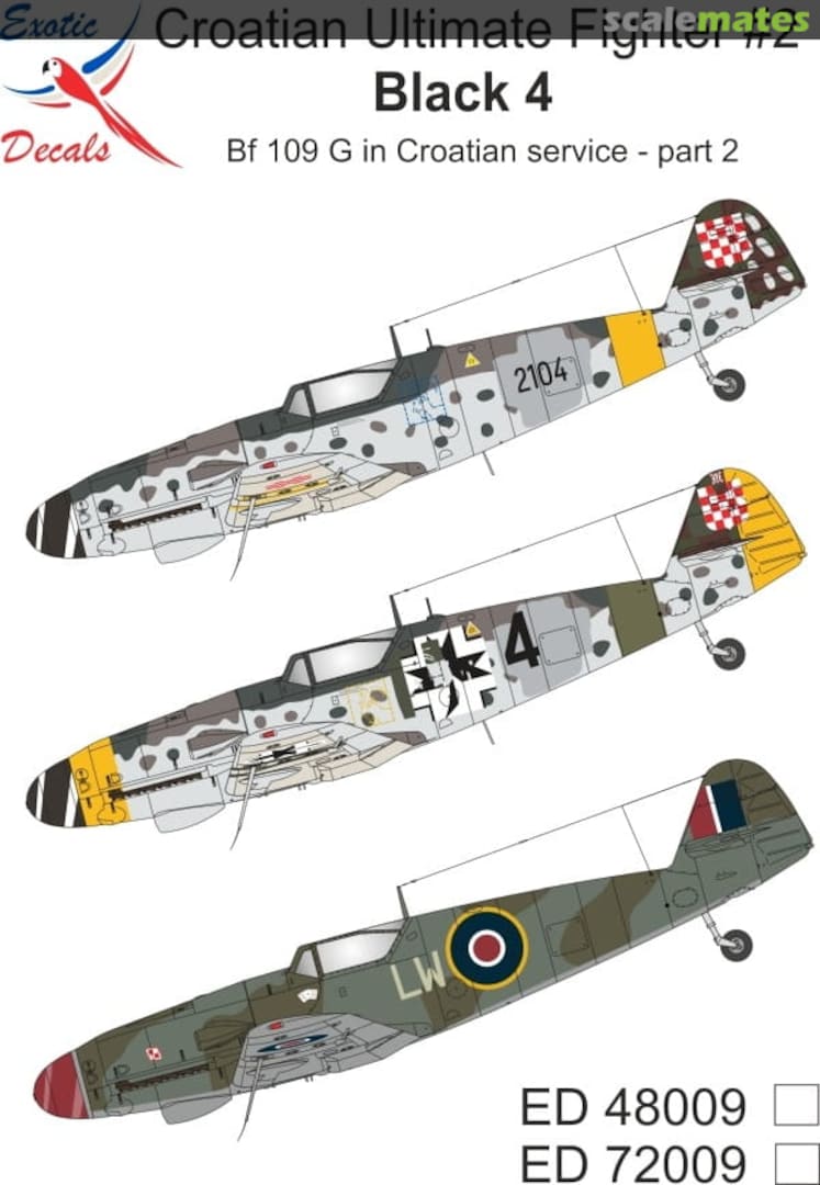 Boxart Croatian Ultimate Fighter #2 Black 4 BF 109 G in Croatian Service - Part 2 48009 Exotic Decals