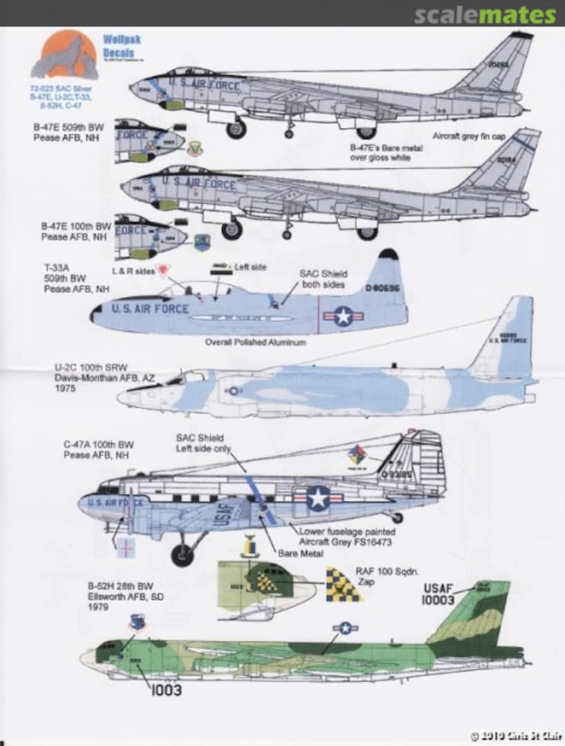 Boxart SAC Silver 72-023 Wolfpak Decals