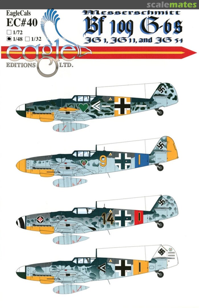 Boxart Messerschmitt Bf 109G-6s EagleCals EC48-40 Eagle Editions