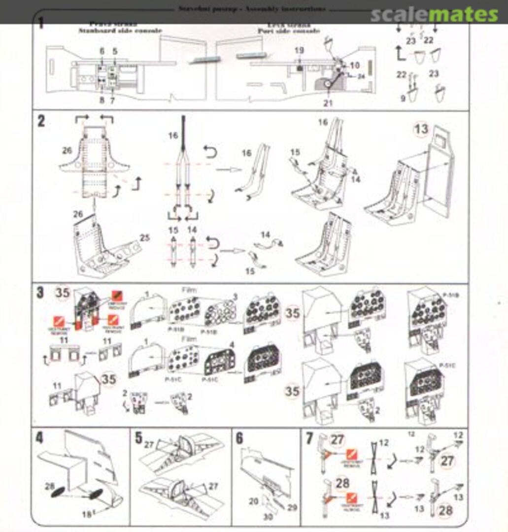 Boxart North American P-51B/P-51C Mustang p/e parts KPEX7208 Kovozávody Prostějov