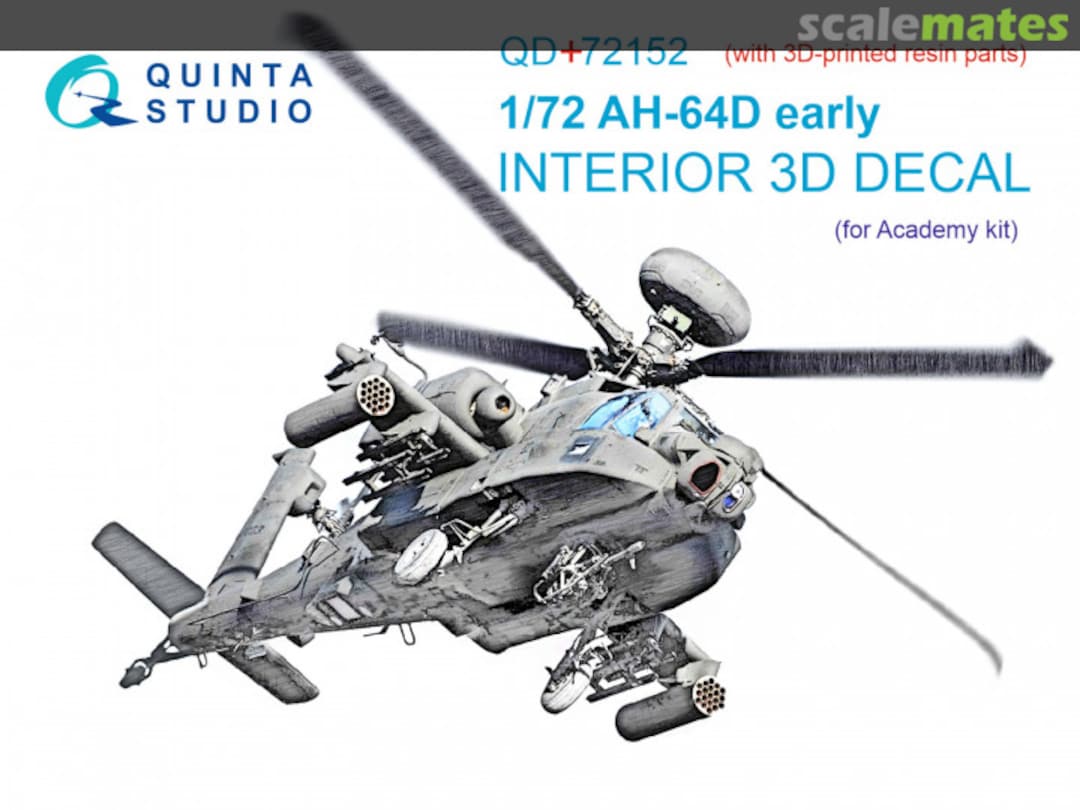 Boxart AH-64D early interior 3D decals QD+72152 Quinta Studio