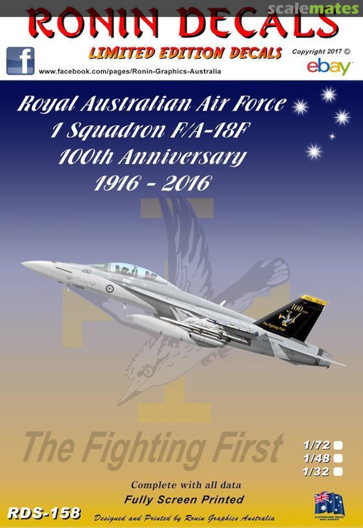 Boxart RAAF 1 Squadron F/A-18F RDS-158 Ronin Decals