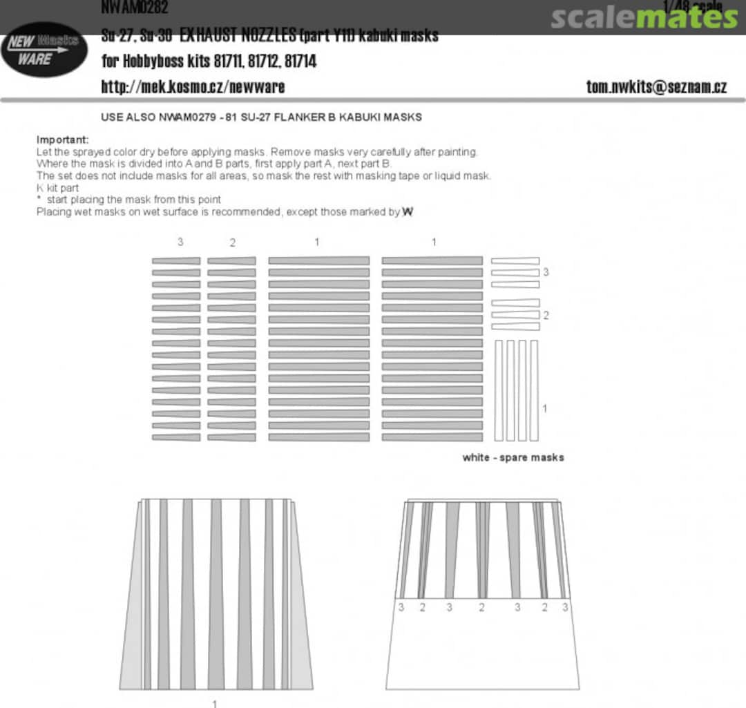 Boxart Su-27/30 - EXHAUST NOZZLES kabuki masks NWAM0282 New Ware