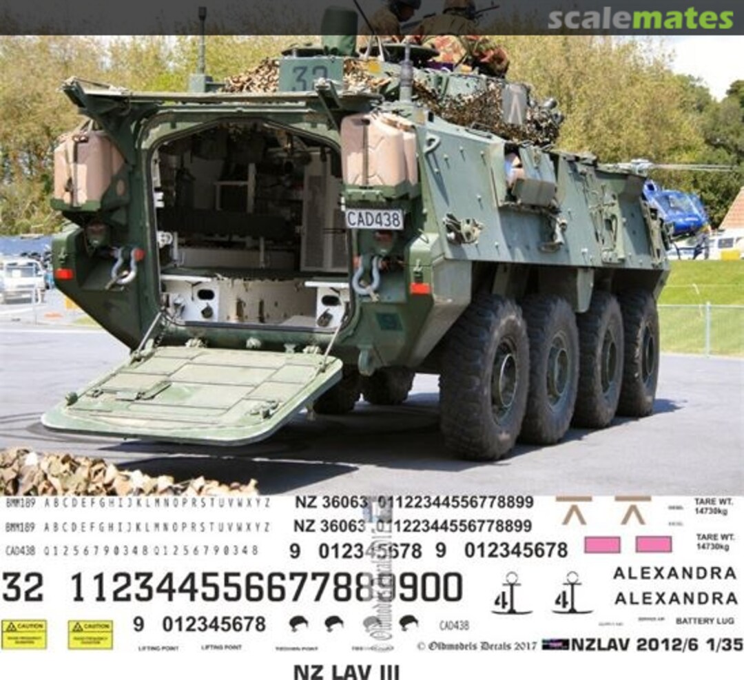 Boxart NZ LAV III OMD0411 Oldmodels Decals