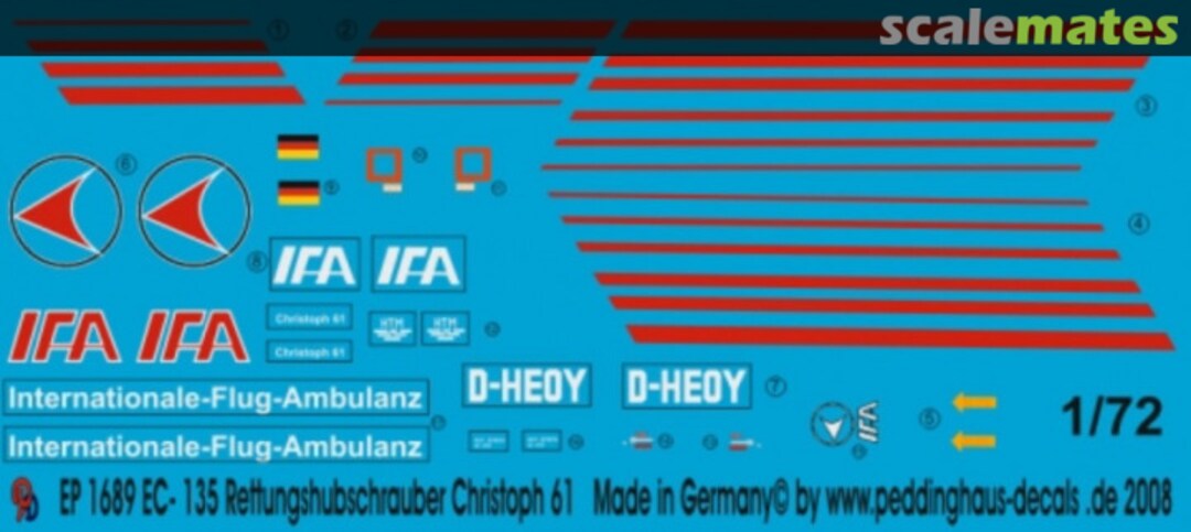 Boxart EC-135 Rettungshubschrauber Christoph 61 EP 1689 Peddinghaus-Decals