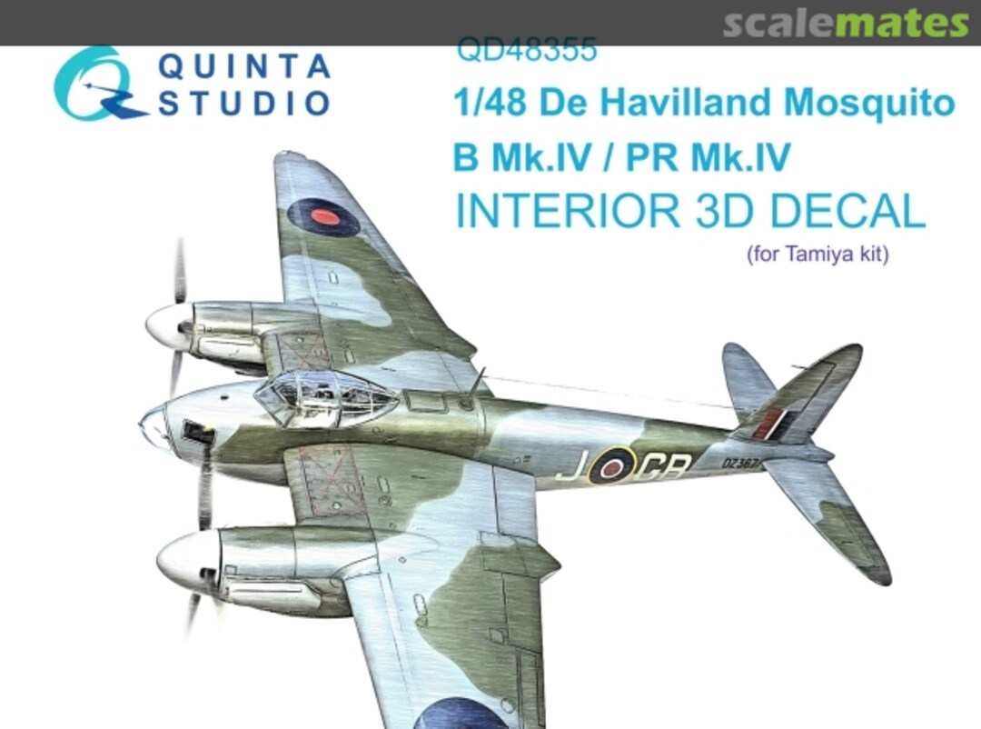 Boxart De Havilland Mosquito B Mk.IV/PR Mk.IV interior 3D decals QD48355 Quinta Studio