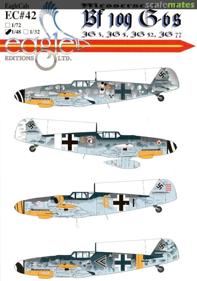 Boxart Messerschmitt Bf 109G-6s EagleCals EC48-42 Eagle Editions