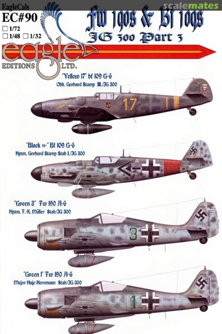 Boxart Fw 190s & Bf 109s EagleCals EC72-90 Eagle Editions