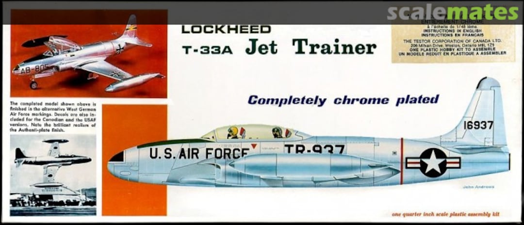 Boxart T-33A Lockheed Jet Trainer 207 Testors Hawk