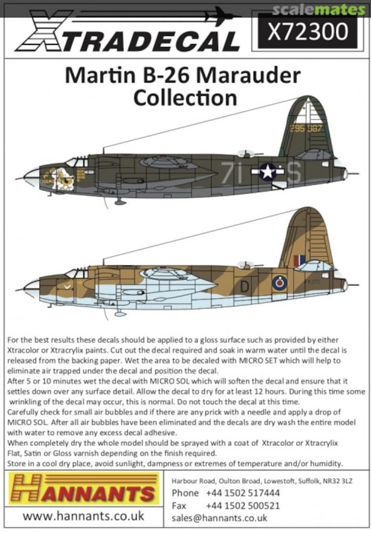 Boxart Martin B-26 Marauder Collection X72300 Xtradecal