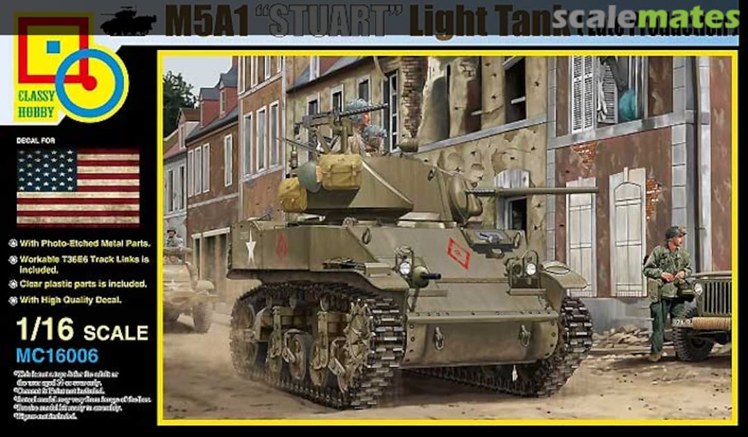 Boxart M5A1 "Stuart" Light Tank (Late Production) MC16006 Classy Hobby