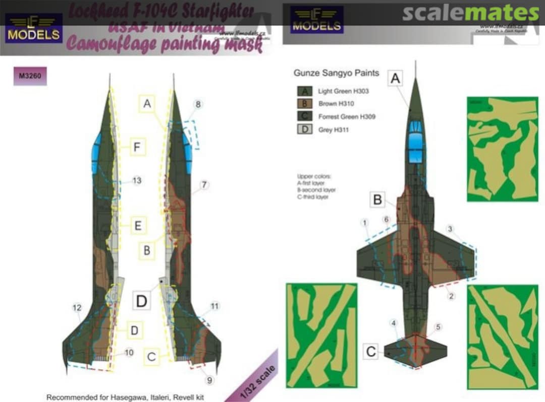 Boxart Lockheed F-104C Starfighter USAF in Vietnam M3260 LF Models