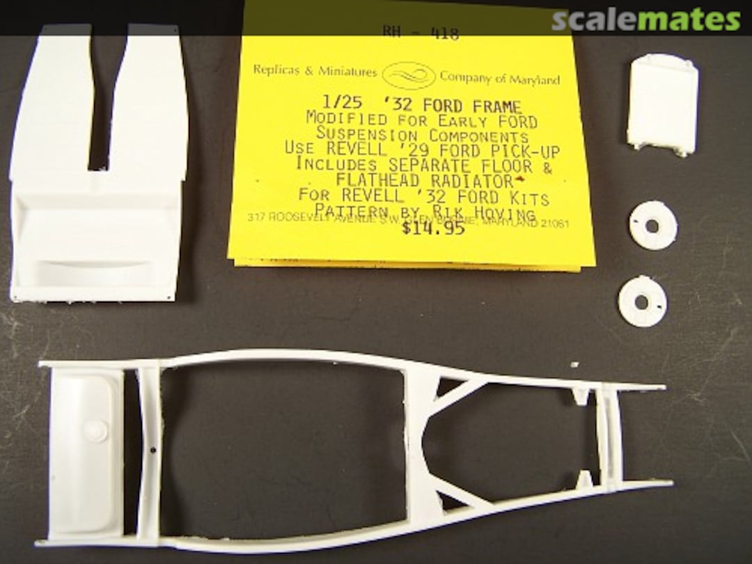 Boxart '32 Ford Frame modified for early Ford suspension components RH-418 Replicas & Miniatures Company of Maryland