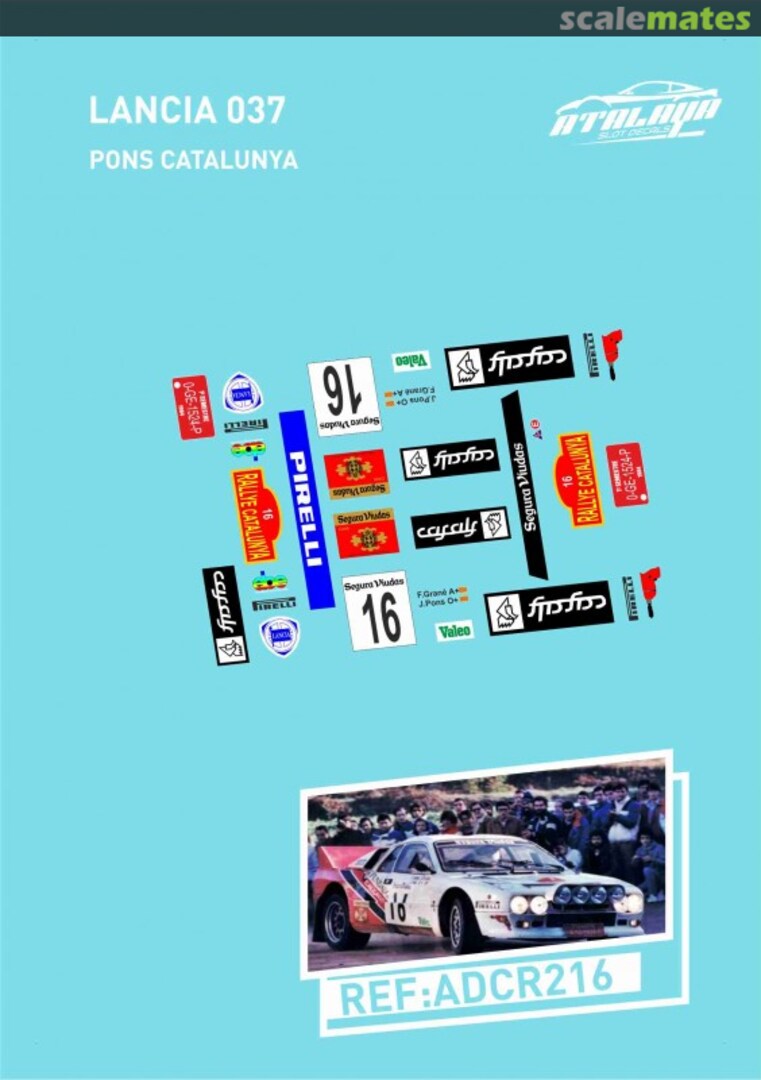 Boxart Lancia 037 Rally [0-GE-1624-P] "casals" ADCR216 Atalaya Slot Decals