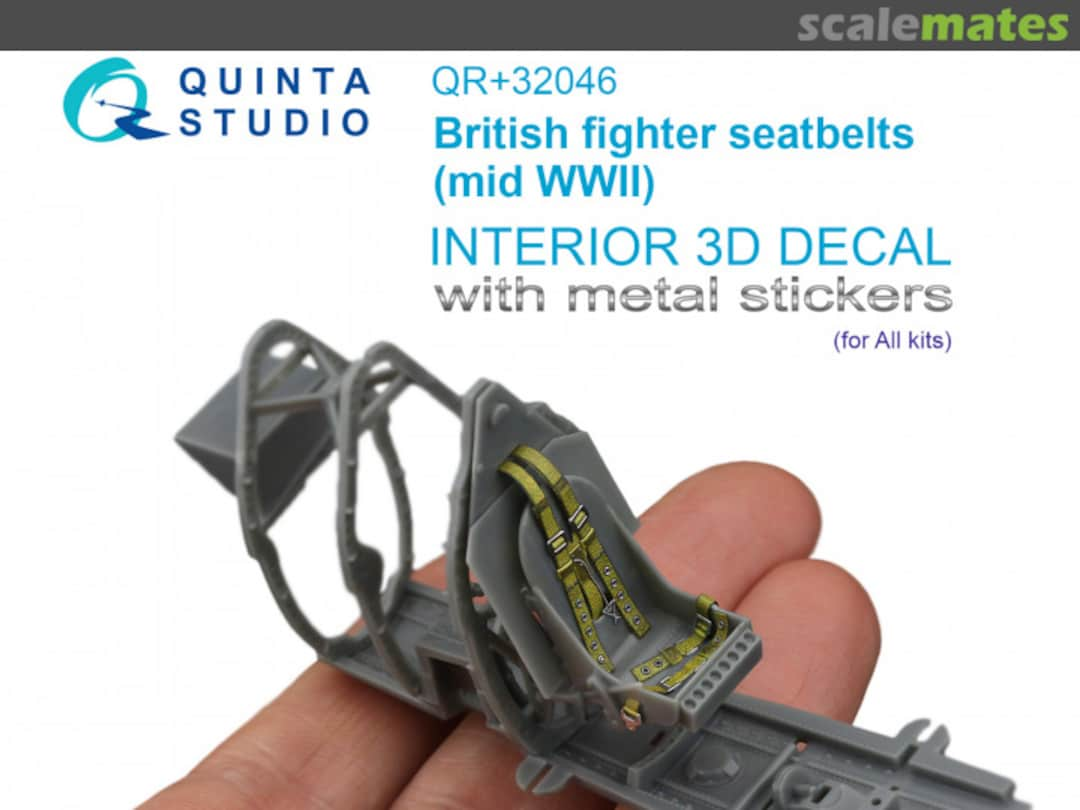 Boxart British Fighter Seatbelts, (mid WWII) interior 3D decals QR+32046 Quinta Studio