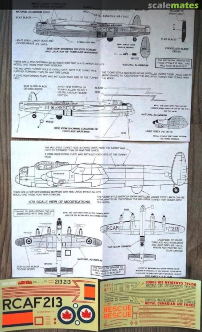 Contents Avro Lancaster Mk X RCAF Search & Rescue Scheme: 1968-77 J-1-72 Arrow Graphics