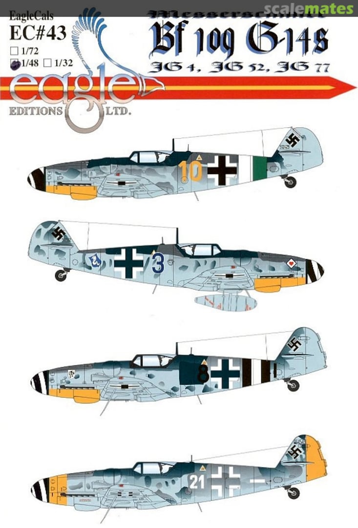 Boxart Messerschmitt Bf 109G-14s EagleCals EC48-43 Eagle Editions