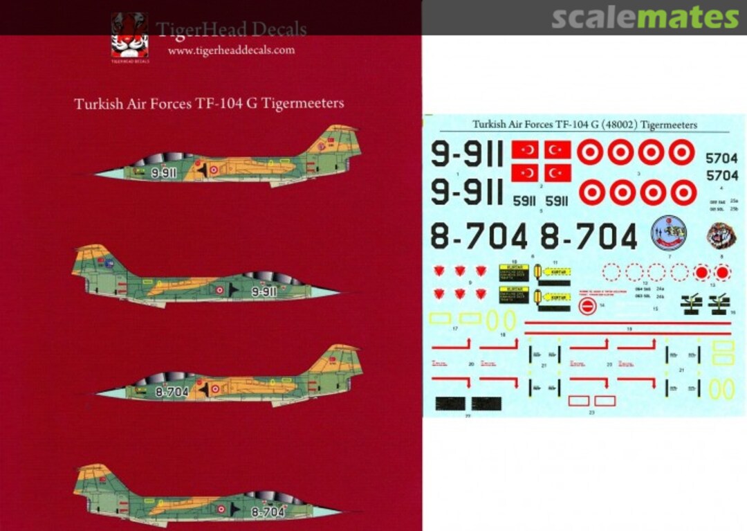 Boxart Turkish Air Forces TF-104G: Tigermeeters 48002 TigerHead Decals