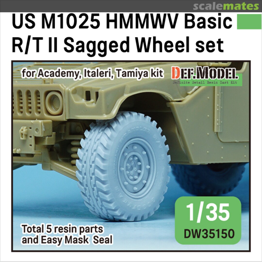 Boxart US M1025 HMMWV Basic RT II Sagged Wheel Set DW35150 Def.Model