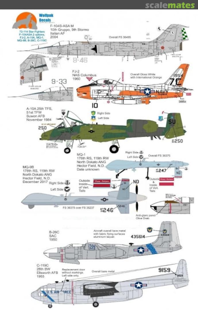 Boxart Star Fighters 72-114 Wolfpak Decals