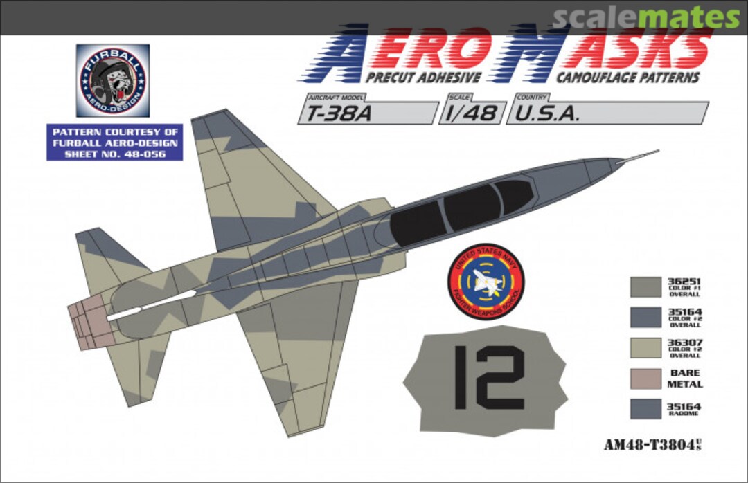 Boxart T-38A USA USNWFS 12Black AM48-T3804 AeroMasks