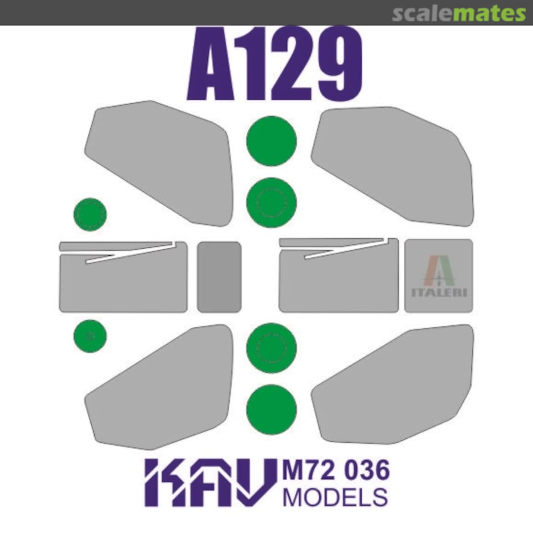 Boxart Paint mask for A129 Mangusta (Italeri) KAV M72 036 KAV models