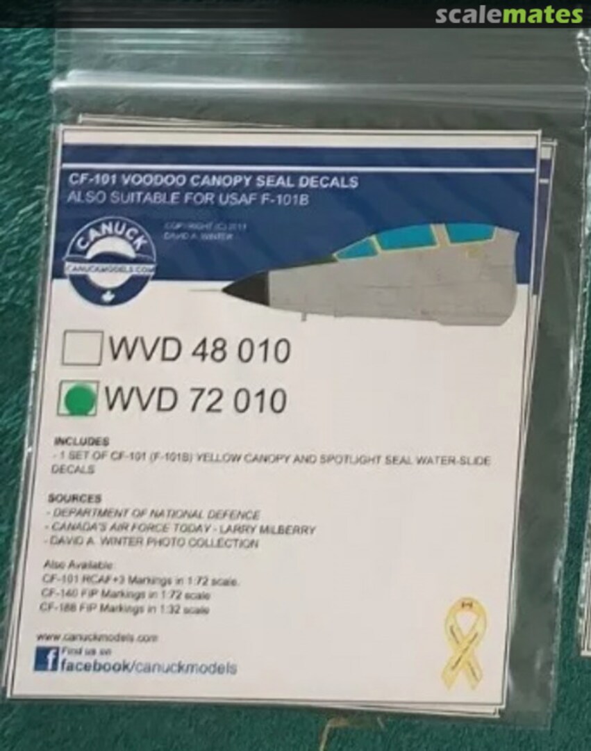 Boxart CF-101 Voodoo Canopy Seals WVD72010 Canuck Model Products