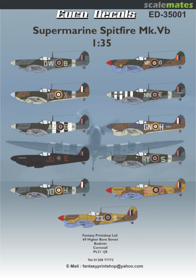 Boxart Supermarine Spitfire Mk.Vb ED-35001 Euro Decals