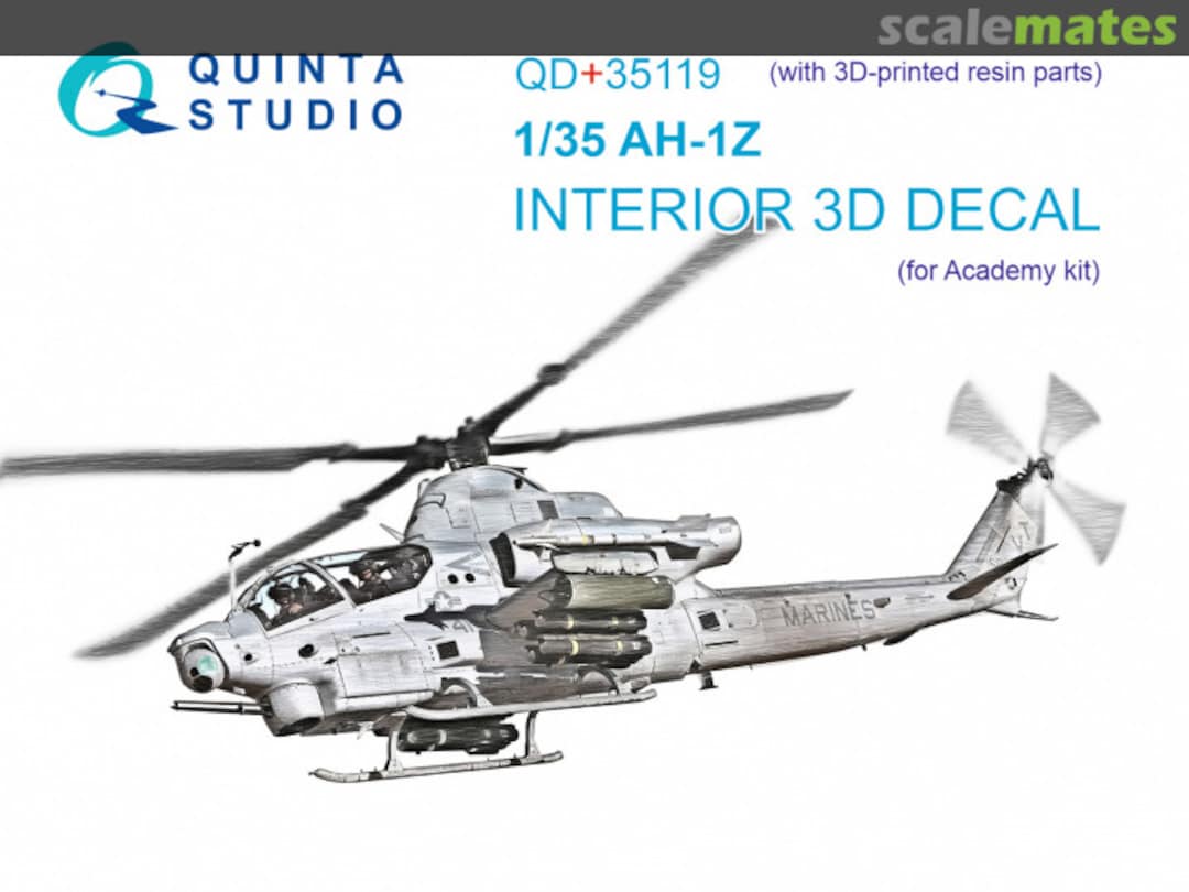 Boxart AH-1Z interior 3D decals QD+35119 Quinta Studio